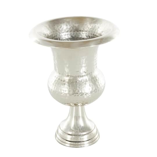 Silver Aluminum Goblet Inspired Hammered Vase